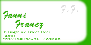 fanni francz business card